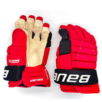 Bauer Pro Series - Gant NHL Pro Stock d'occasion - Jack Roslovic (rouge/noir)